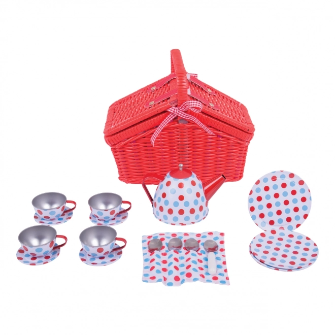 Bigjigs Toys Tea Set with Picnic Basket