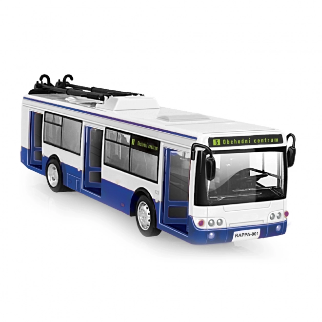 Trolleybus with Czech Announcements 28 cm Blue