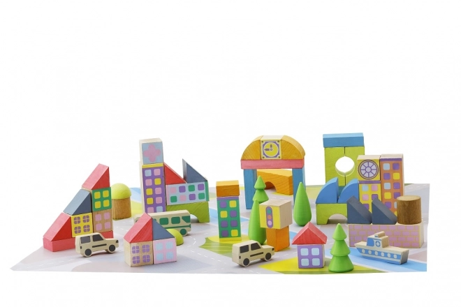 Jeujura Wooden Building Town Set