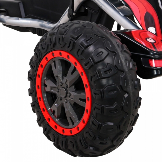 Large strong pedal go-kart for kids black + 100 kg load capacity + EVA wheels + hand brake + sports seat
