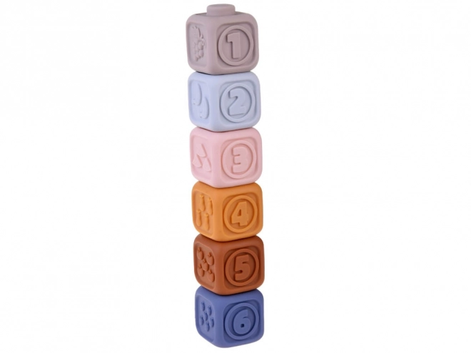 Soft Rubber Sensory Blocks Pyramid Puzzle with Bear