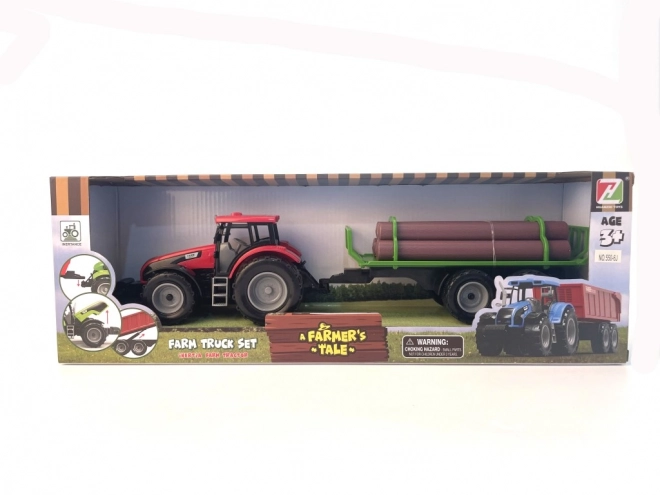 Jouet Tracteur avec Remorque à Rondins pour Enfants