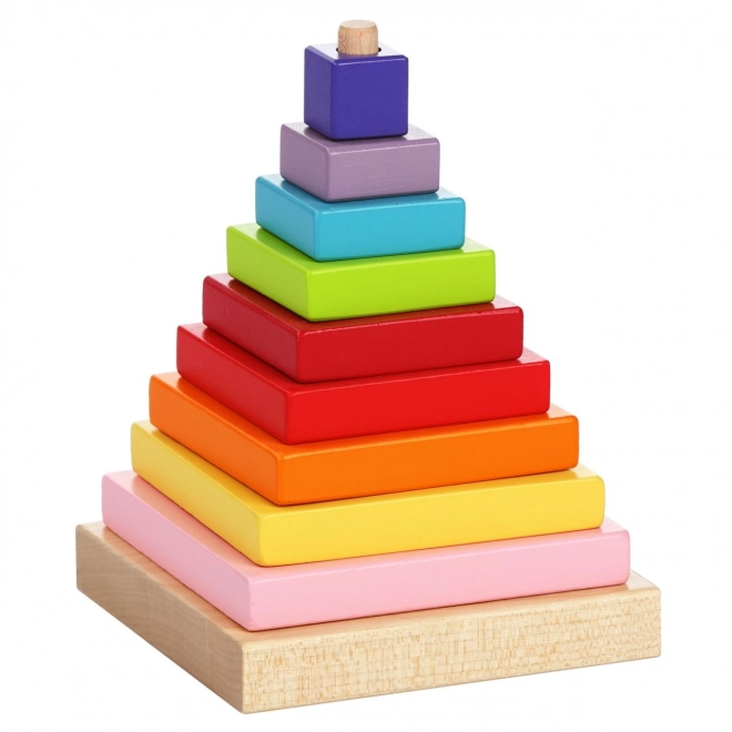 Cubika Wooden Colorful Pyramid Puzzle