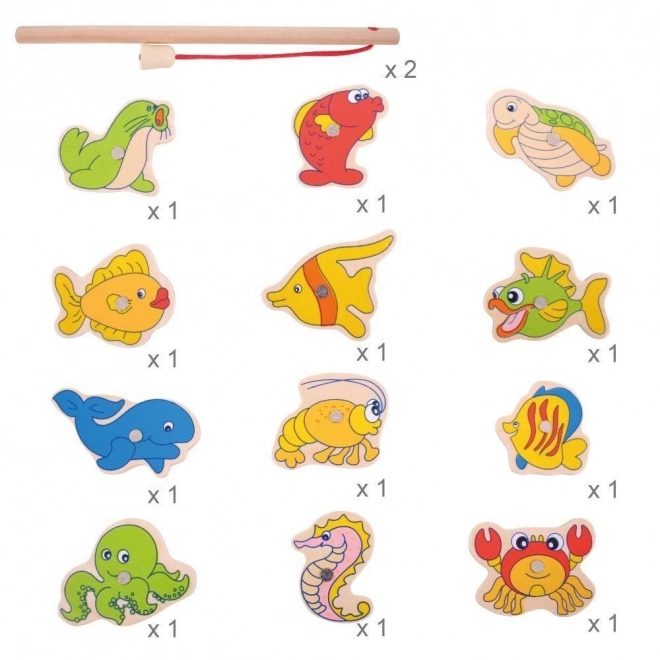 Bigjigs Toys Magnetic Fishing Game Ocean Adventure