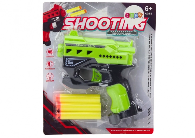 Mini Foam Dart Gun with Suction Cups Green