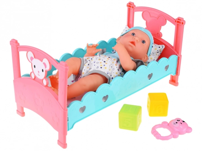 Baby Doll Set with Stroller, Cradle, and Bath Accessories