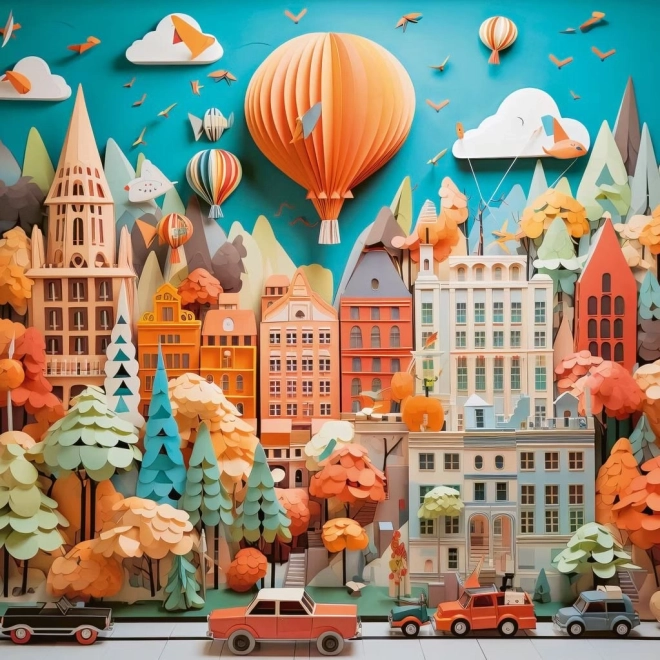 Puzzle carrés Paper-Like : Paysage urbain 1000 pièces