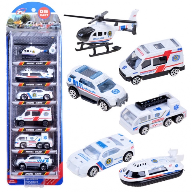 Set of 6 Metal Toy Cars – emergency service