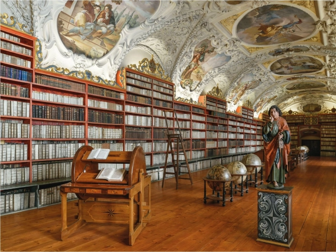 Wspaniały motyw historycznej biblioteki