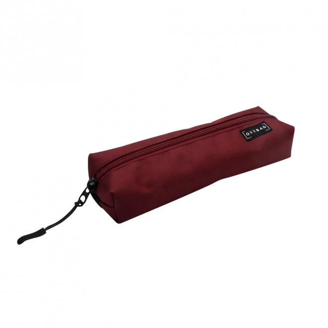 Wide pencil case with elastic band in Wine color