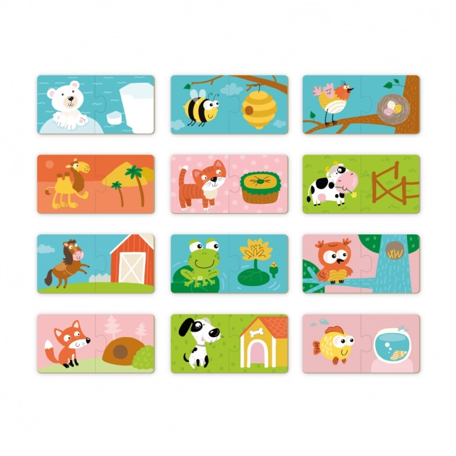 Puzzle Duo Where Animals Live -12x2 Pieces