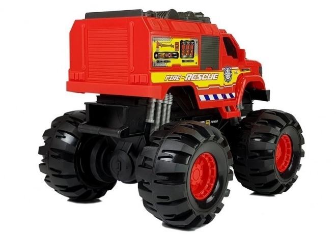 Large Fire Truck Toy with Big Wheels 1:8 Scale