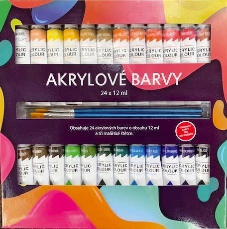 Acrylic Paint Set with Brushes for Multiple Surfaces