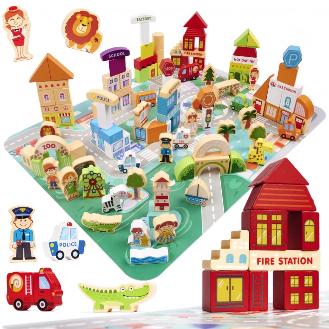 Educational Wooden Building Blocks Set