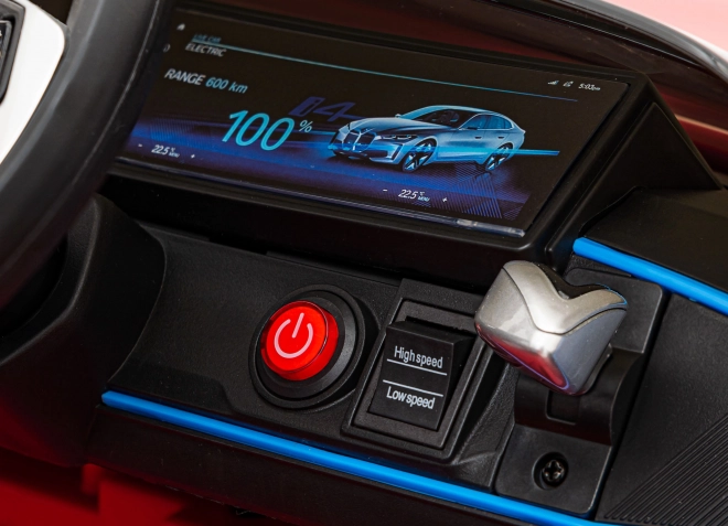 Auto BMW i4 na akumulátor pre deti biele – Červené