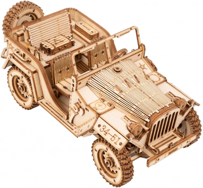 Wooden Model Military Jeep Puzzle