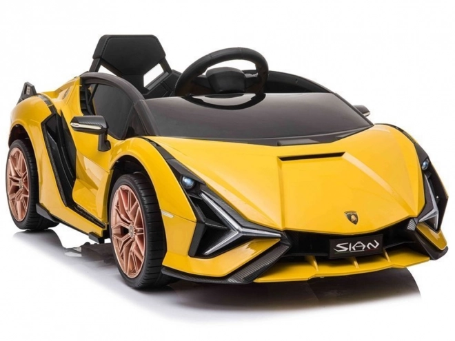 Yellow Lamborghini Sian Electric Ride-On Car