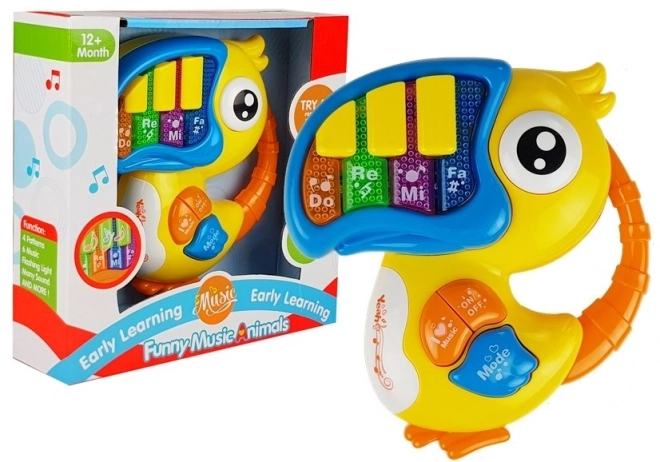 Interactive Parrot Piano for Toddlers Yellow