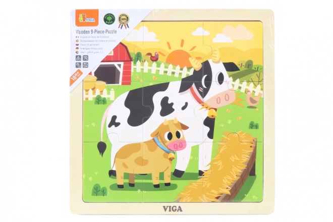 Wooden Puzzle with Cows