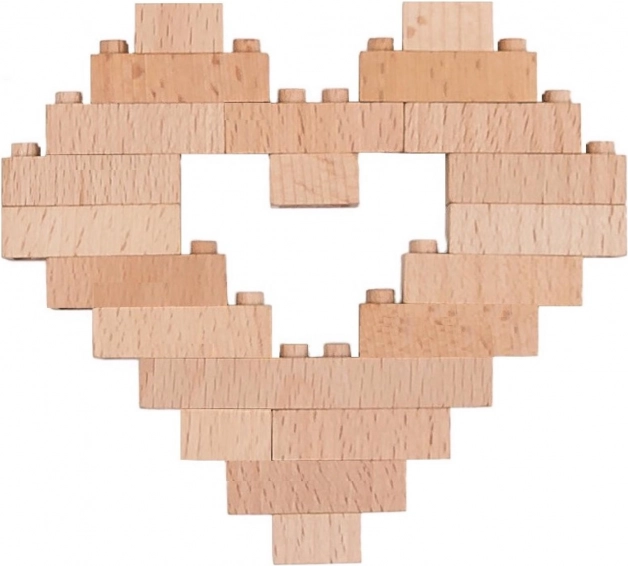 Set di costruzioni in legno 45 pezzi in scatola