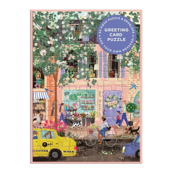 Galison Puzzle Greeting Spring Street 60 Pieces