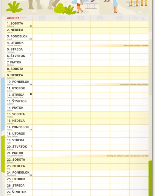 Calendrier mural Planificateur familial XXL 2026