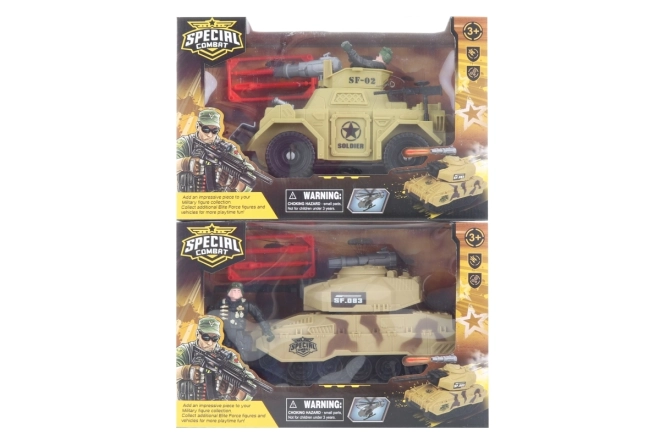 Military Playset with Armored Vehicle and Soldier