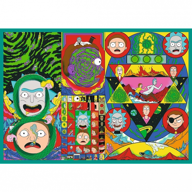 Puzzle 4x250 Rick és Morty játékos világa a Treffeltől