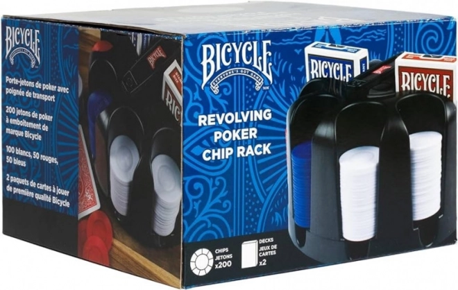 Bicycle Poker Chip Set with Revolving Rack