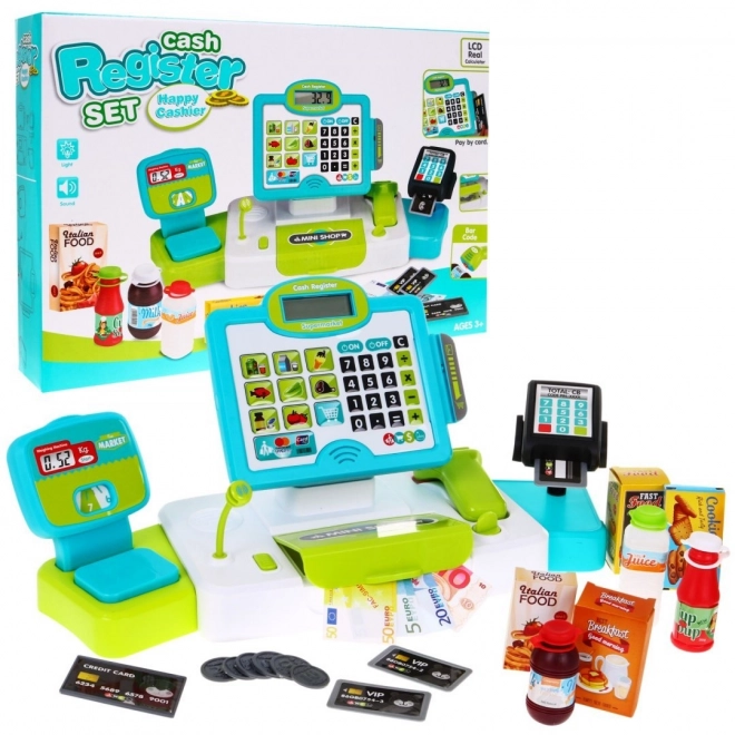 Realistic Kids Cash Register with Touch Panel and Scanner