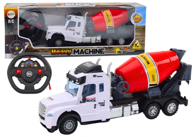 Remote Controlled Yellow Cement Mixer Truck with Lights and Sounds