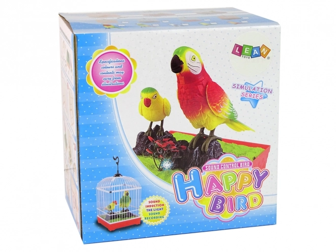 Singing Colorful Parrot with Cage