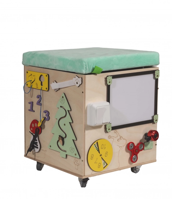 Interactive Activity Cube with Storage for Children