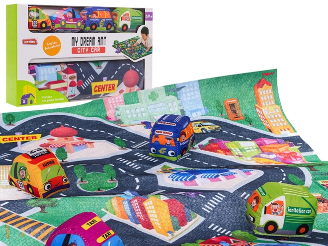 City Play Mat and Soft Vehicle Set