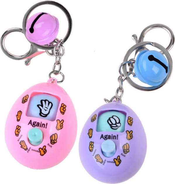 Electronic egg-shaped keychain with Rock–Paper–Scissors game – Keychain