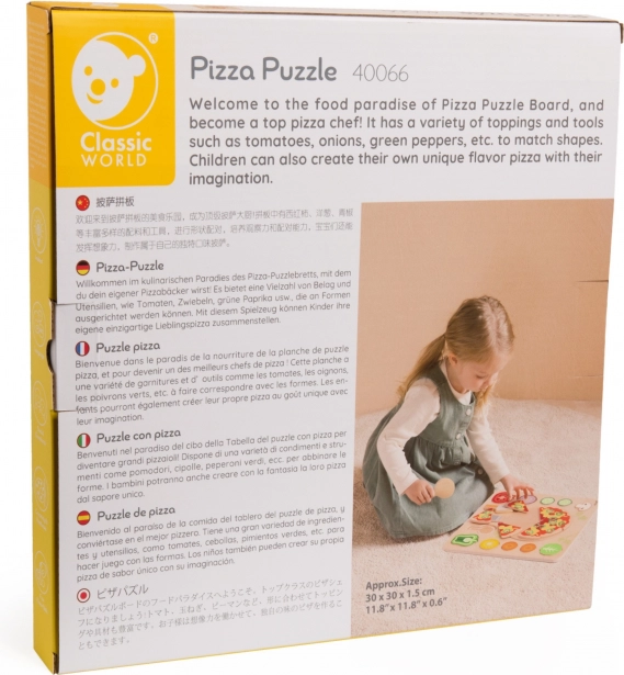CLASSIC WORLD Holzspielzeug Pizza zum Schneiden, Puzzle 22 Teile
