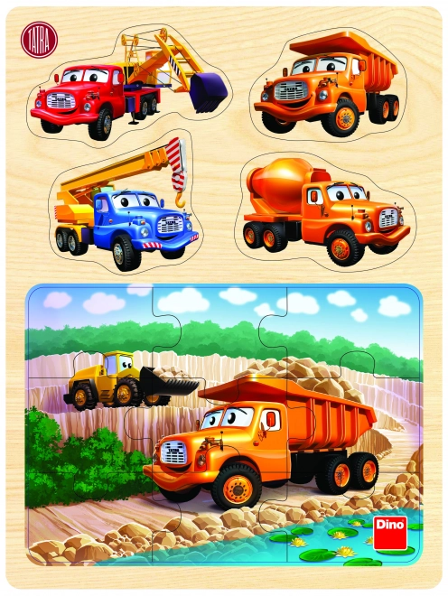 Wooden Puzzle and Insert Toy with Tatra Trucks