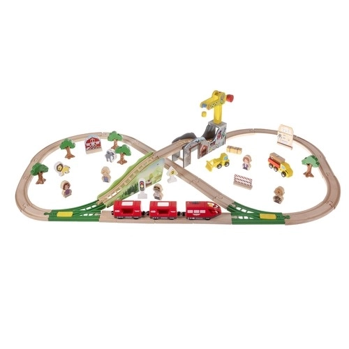 Wooden Train Set with Track for Children