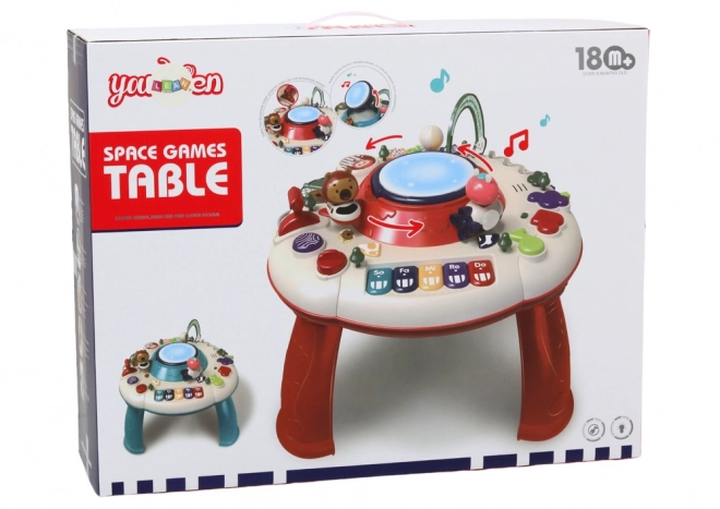 Interactive Educational Table with Piano and Drum