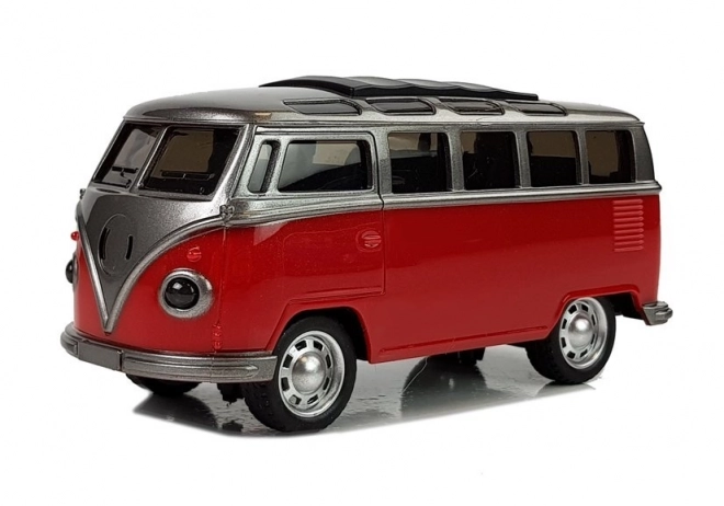 Red Toy Bus with Friction Drive and Lights