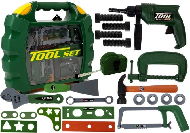 Tool Set for Young DIY Enthusiasts in Green Case