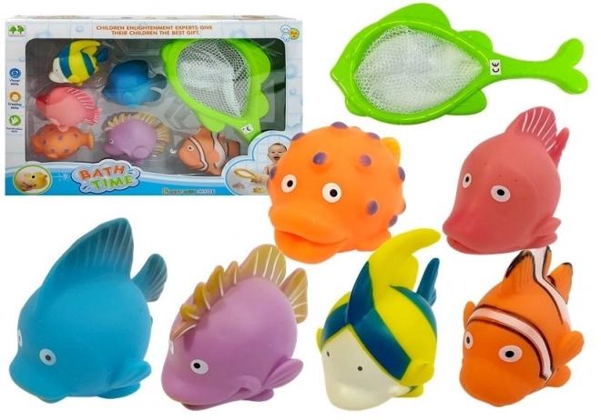 Bath Toy Set with Squirting Fish