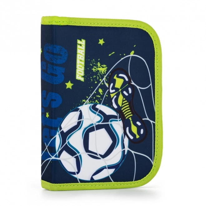 Football Theme Single Level School Pencil Case with Flaps