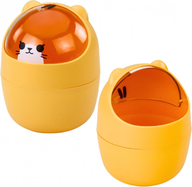 Orange Mini Table Trash Can