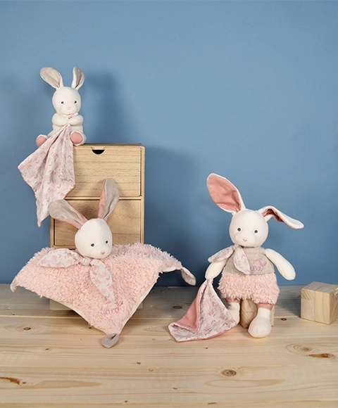 Gift Set - Plush Rabbit with Pink Blanket