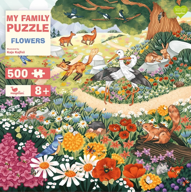 Magellan family puzzle flowers and forest animals