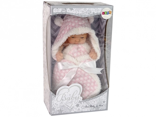 Sweet Baby Doll with Pink Bow Blanket