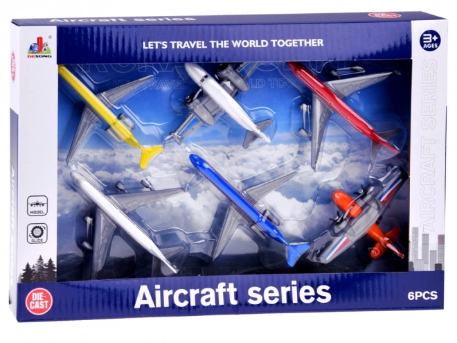 Passenger Airplane Metal Toy Set