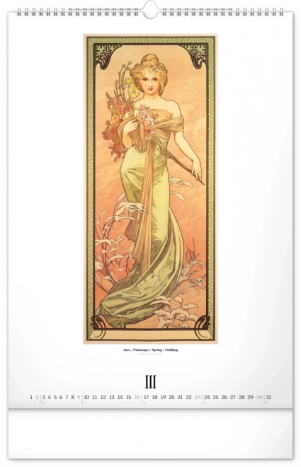 Wall Calendar Alfons Mucha 2025