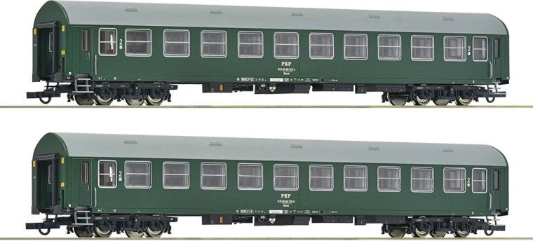 Roco coffret de 2 voitures voyageurs PKP H0 Bwxzd Y/B 70